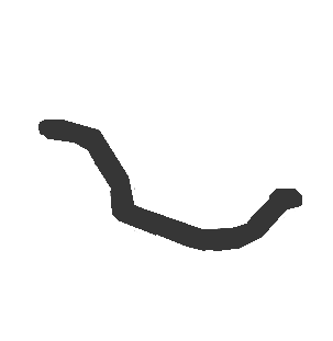 A thick hand-drawn stroke, the raw input to the centerline process