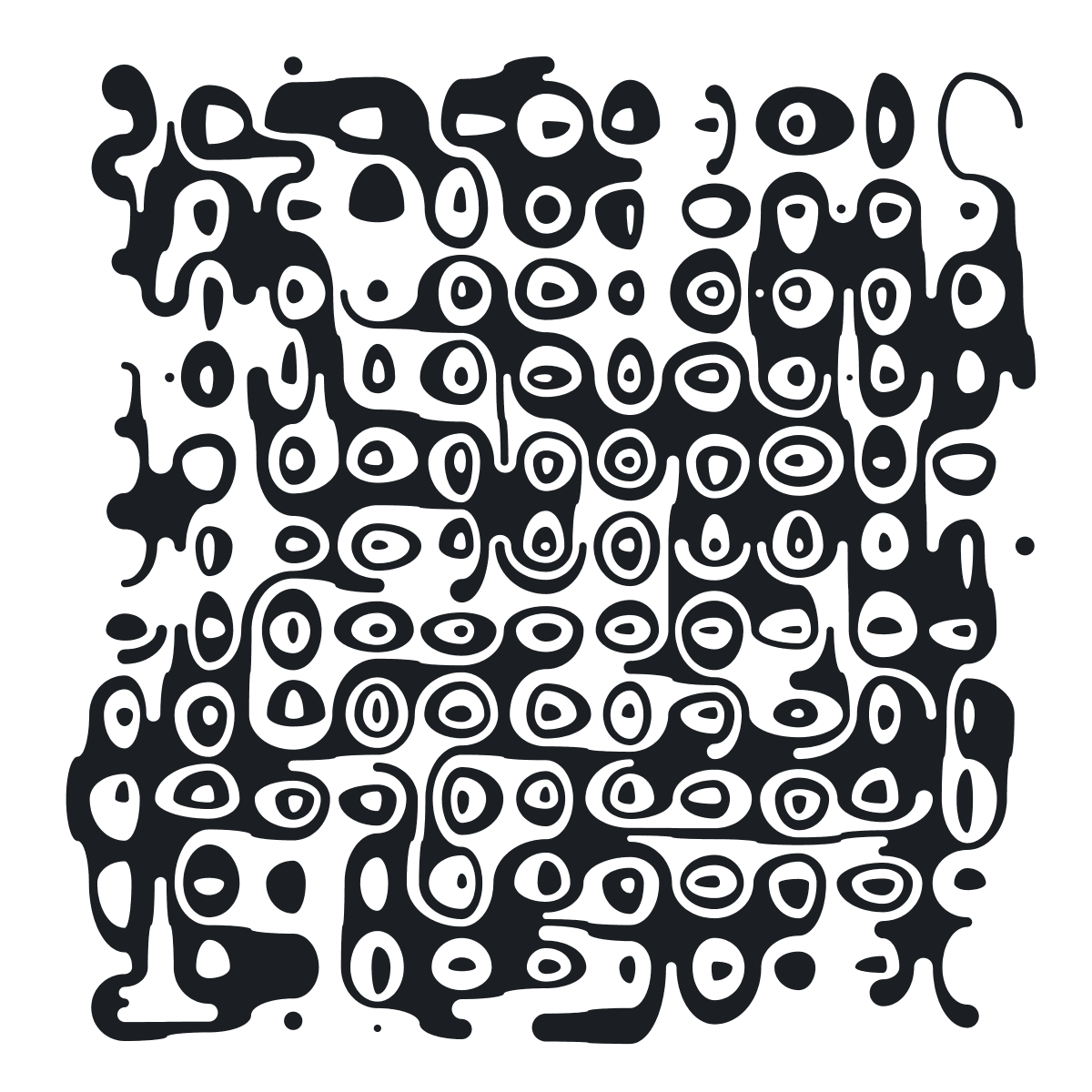 The same pattern filled black and white by parity, so every region is the opposite color to the ones beside it