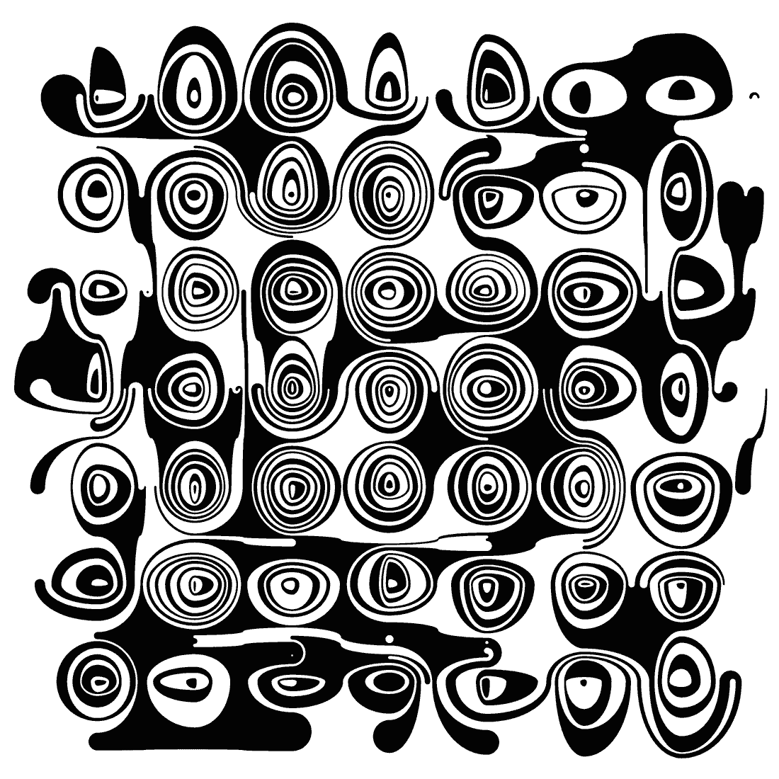 Output on a fine grid: a dense field of small nested rings packed across the whole canvas
