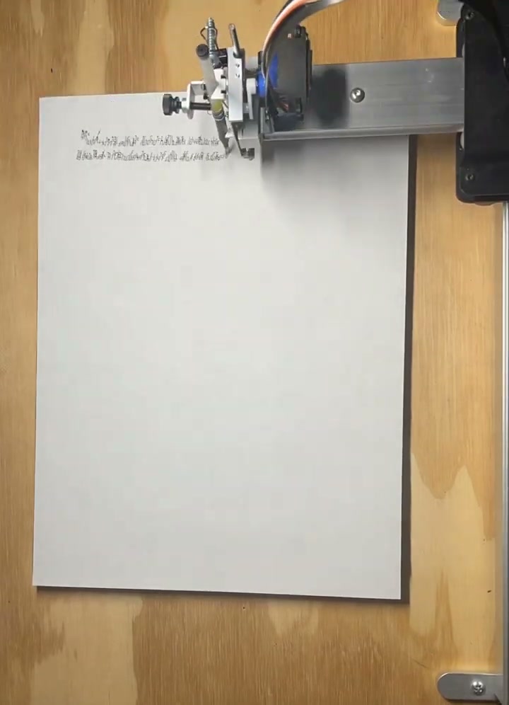 Scribbler plotting asemic script in reading order