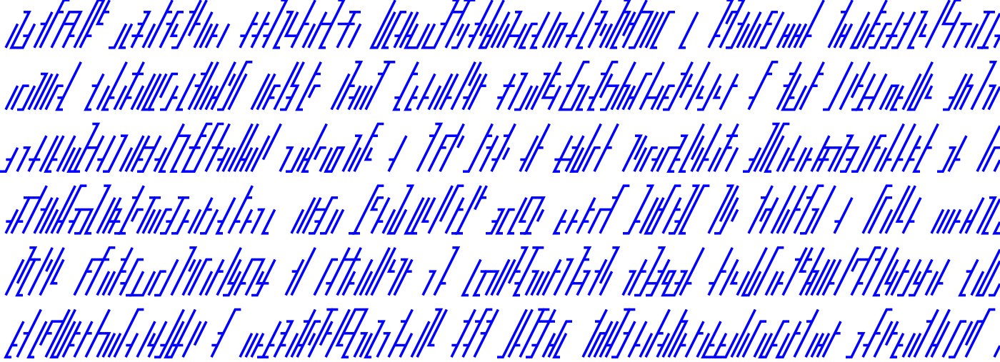 Spines and ribs grouped into word-like clusters with spaces, but every character different