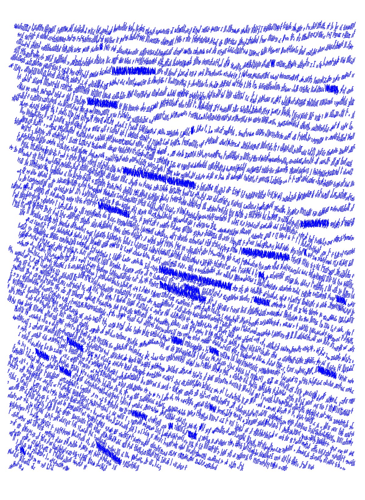 The page nearly filled edge to edge with dense overlapping marks